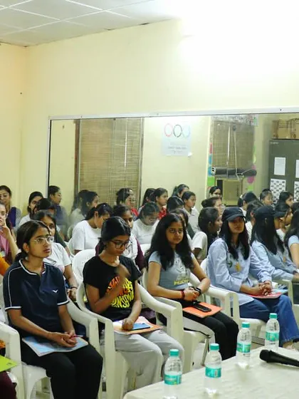 An interactive classroom session with students at Bhagini Nivedita College. We discussed the critical connection between physical strength and mental resilience.