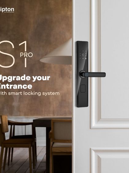 Upgrade your entrance with the S1 Pro smart locking system. Its clean, black finish and minimalist handle design bring a touch of modern innovation to a classic white door.