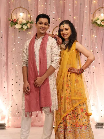 The Sangeet night is all about fun and celebration. For this groom, I created a relaxed yet polished look with subtle grooming that matched his festive kurta and stayed perfect through all the dancing.