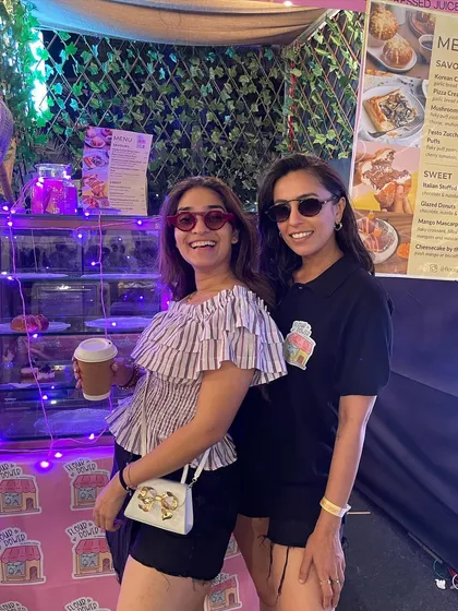 Posing with a friend at our busy stall at The Lil Flea. These events are always so much fun.