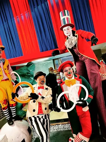Our themed entertainers, including clowns and a ringmaster on stilts, add a playful and interactive element to events. We provide professional artists who are experts at engaging with guests of all ages.
