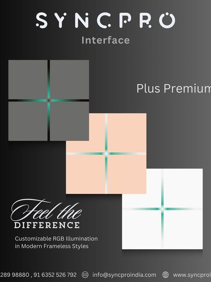 Feel the difference with the Plus Premium series. These frameless keypads feature customizable RGB illumination, allowing you to match the backlight to your decor or mood, shown here in grey, rose gold, and white finishes.