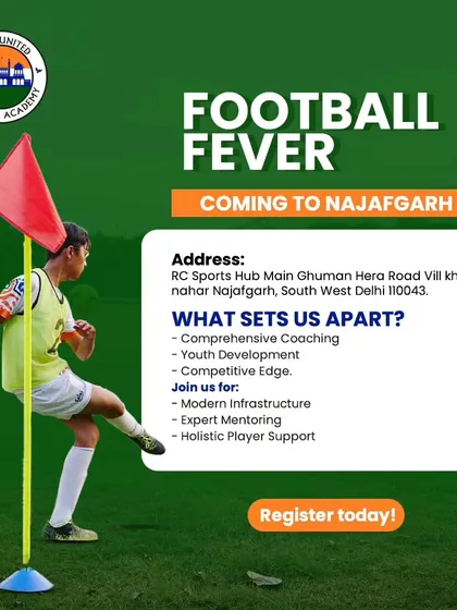Football fever is coming to Najafgarh! Our new center at RC Sports Hub offers comprehensive coaching, modern infrastructure, and expert mentoring.