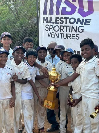 Our U-13 team celebrating their victory in the MSV Cup final. A fantastic team effort to lift the trophy.