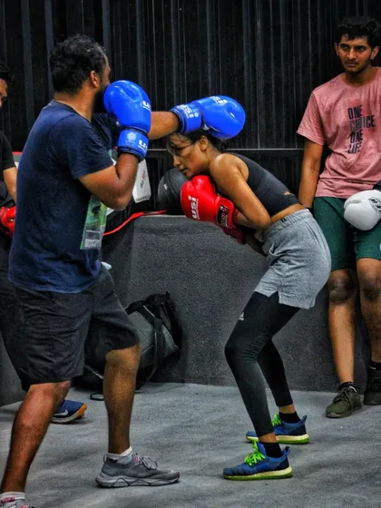 You will learn to stand your ground and deliver with power. This is a controlled sparring session, focusing on technique and building the confidence to engage.