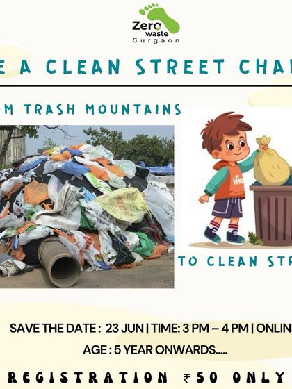 An announcement for our 'Be a Clean Street Champ' online session. This mission teaches kids about the problem of trash mountains and empowers them to take action for cleaner streets.