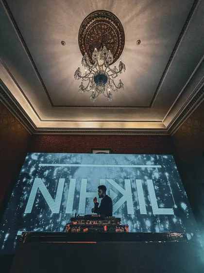 A color version of the grand performance hall. The contrast between the classic architecture and my modern electronic set creates a unique experience.