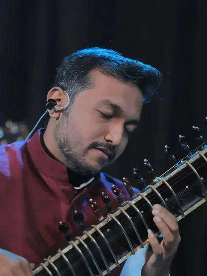 Deep in concentration during a performance with the Anirudh Varma Collective. Each show is an opportunity to listen, interpret, and create something new together.