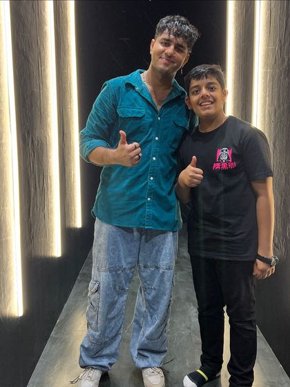 Our younger students are just as passionate. Here's a young dancer with Sargun after an inspiring session.