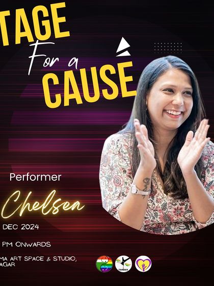 The smiling face of performer Chelsen, ready to light up the stage. Our open mics are known for their positive and encouraging atmosphere.