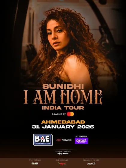 The Ahmedabad tour poster highlighting our associate sponsor Vijay Sales.