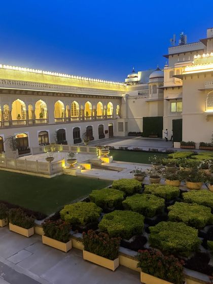 The serene and majestic courtyards of Rambagh Palace provide a stunning backdrop for any wedding celebration. It's a privilege to host events in such historic and beautiful venues.