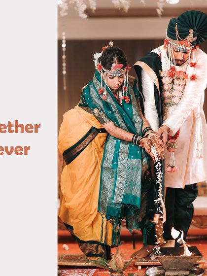 "Together Forever" captures the essence of the 'Saptapadi' ritual, as the couple takes their vows around the sacred fire, bound by tradition and love.