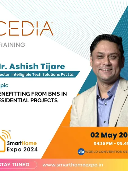 We contribute to industry education through CEDIA training sessions. Here, our director, Ashish Tijare, is featured as a speaker at the Smart Home Expo 2024, sharing his expertise on leveraging Building Management Systems (BMS) in residential projects.