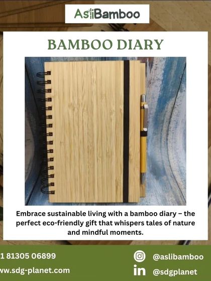 Embrace sustainable living with our bamboo diary, complete with a matching bamboo pen. This eco-friendly notebook is a perfect gift that speaks to mindfulness and a connection with nature, ideal for any workspace.