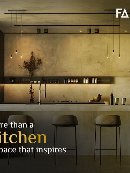 More than a kitchen, this is a space that inspires. The long, minimalist island with bar stools creates a natural gathering spot, while the recessed, backlit shelf provides a perfect display for select bottles and glassware.