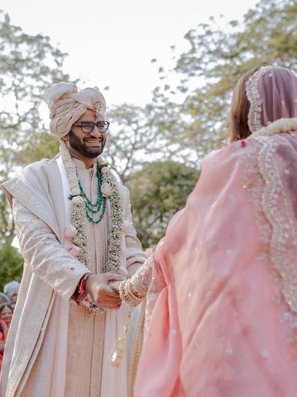 The first look, a moment filled with smiles and anticipation.
