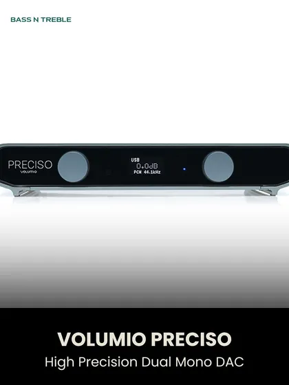 The Volumio Preciso is a high-precision dual-mono DAC designed to extract every last detail from your digital music files, delivering a clean and accurate analog signal.