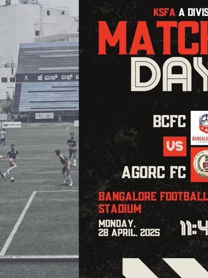 It's matchday. Our graphic for the game against AGORC FC as we aim to bounce back.