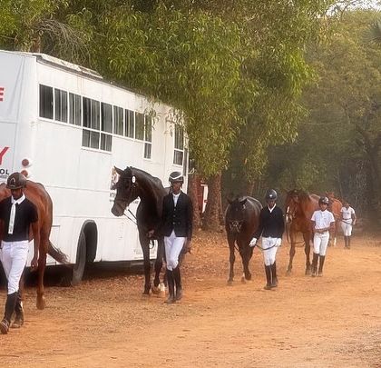 My team and horses arriving at the Auroville Horse Show in our dedicated horse ambulance. The welfare and safe transport of our horses is always my top priority.