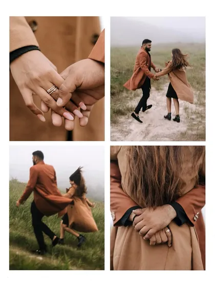 A quad of images focusing on the details of connection in Meghalaya. Holding hands, walking together, and quiet moments are captured to tell a story of partnership and shared adventure.