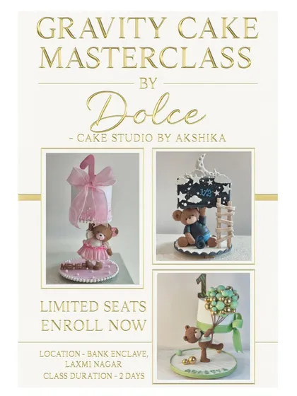 Ready to take your cake skills to the next level? My hands-on Gravity Cake Masterclass has limited seats. This is where you'll learn all my secrets in my cozy Delhi studio.