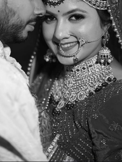A classic black and white couple portrait. The love and connection between them is so clear.