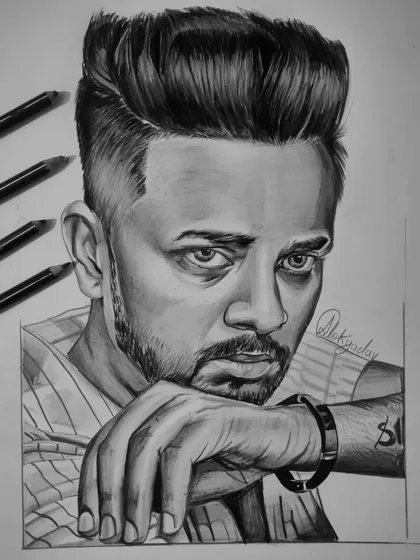 A pencil portrait sketch of an influencer. I work from photos to create realistic drawings that capture the subject's likeness and personality.
