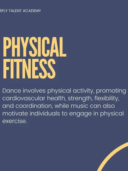 Dance is a fantastic form of physical activity. Our classes are designed to promote cardiovascular health, strength, flexibility, and coordination in a fun and engaging way.