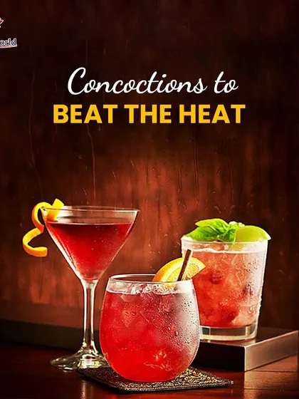 A trio of our red-hued concoctions designed to beat the heat. From a classic martini to a fruity spritzer, we have a refreshing option for every preference.