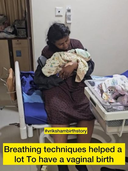 This mother's breathing techniques were a "saver" when she had to be monitored in bed. Her husband was able to support her because they learned the techniques together.
