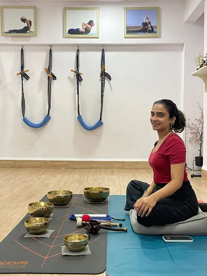 Our practice goes beyond asanas. I often incorporate sound healing with Tibetan singing bowls to help quiet the mind, reduce anxiety, and tune your body to a healing frequency.