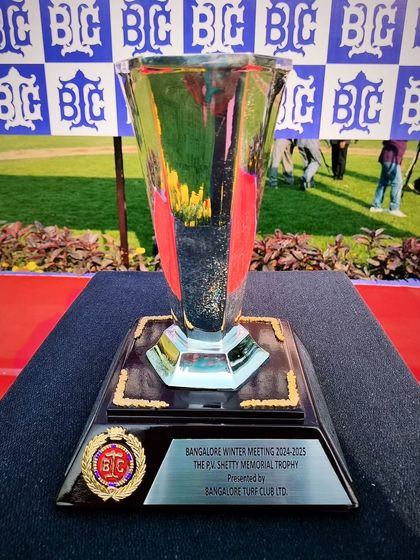 The P.V. Shetty Memorial Trophy, a classic silver vase design.