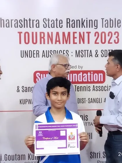 Ayaan Athar and Aakarshan Yadav after their champion and semifinalist finishes in the U-11 boys' category at the 5th Maharashtra state tournament in Sangli.