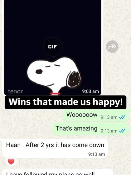 A client celebrating a drop in weight after two years of being stuck. This is what happens when you follow a plan consistently.