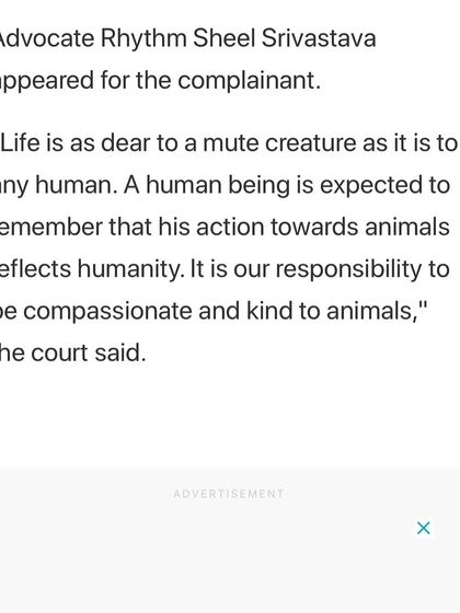 A key quote from the court's judgment in the Coco case, where the judge stated, "Life is as dear to a mute creature as it is to any human." This principle was central to my arguments.