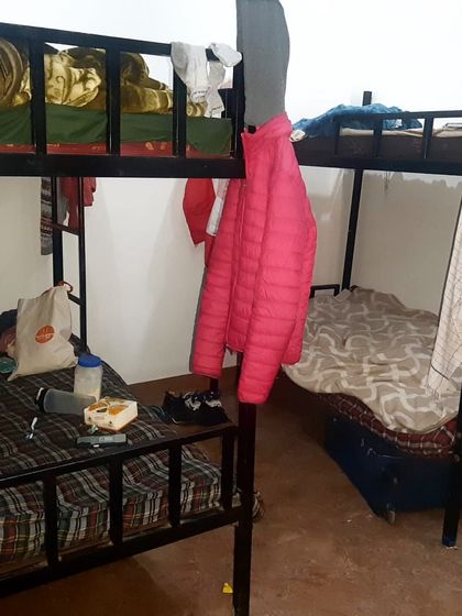 A closer look at the bunk bed setup in our athlete hostel. The focus here is on training and community, not luxury.