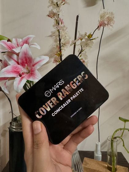 A close-up shot of the Mars Cover Rangers Concealer Palette. This is a super affordable and versatile palette that I love for covering blemishes and dark circles for a smooth base.