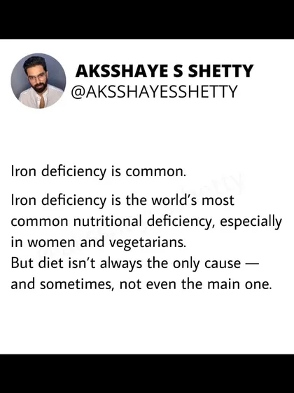 Iron deficiency is extremely common, but it's not always about diet. I explain the symptoms, the difference between heme and non-heme iron, and hidden causes like poor absorption or blood loss that need to be addressed.