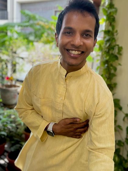 The simple joy of wearing traditional clothes on a festive occasion.