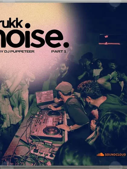 The official cover art for "Brukk Noise Pt. 1". The image captures the crowded, raw, and energetic vibe of the underground music scene that inspired the mix.