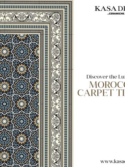 Our luxurious Moroccan carpet tiles from the 'Taraash' collection. The intricate patterns and rich colors are designed to infuse any space with an exotic and opulent touch.