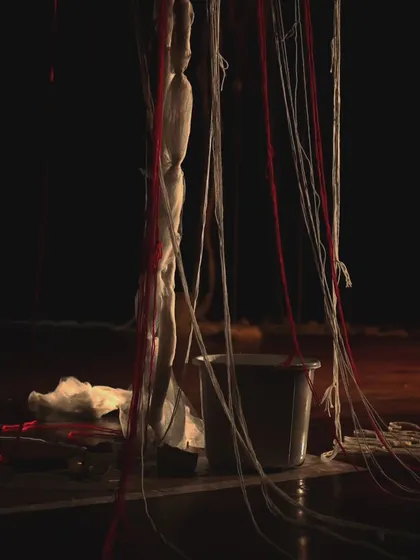 Another look at the stage for 'MEDEA'. The visual elements and the sound design had to work together to create a feeling of dread and confinement. Every piece of the set inspired an element of the audio.