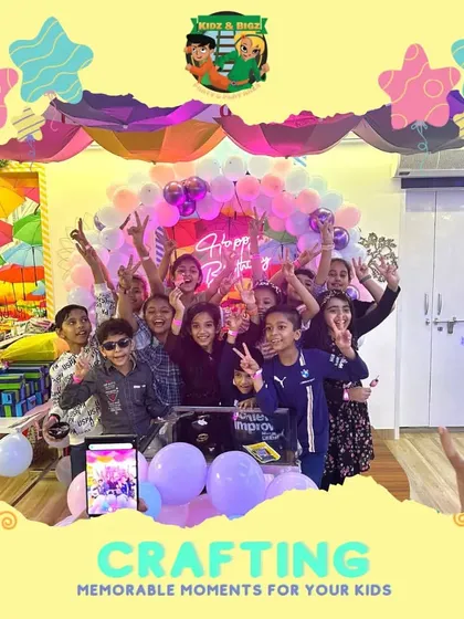 I focus on crafting memorable moments for your kids. This image captures the pure energy and happiness of a group of friends celebrating a birthday together at my venue.