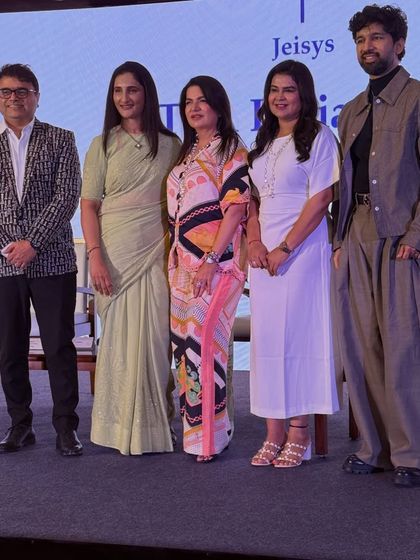 Posing with the other distinguished panelists at TEA India 2026. It was a pleasure to share the stage with such respected colleagues.