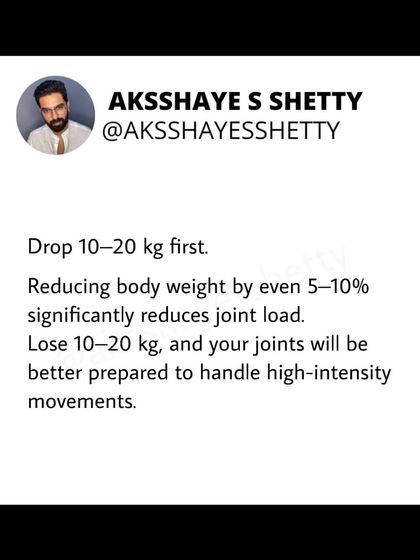 If you are obese, high-impact exercises like running and jumping carry a high risk of joint injury. I recommend starting with safer alternatives like walking and light weight training to build strength safely first.