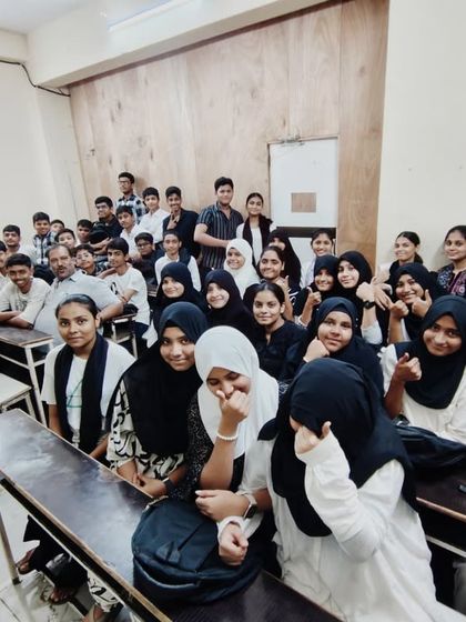 Another group shot of our Mhada branch students enjoying the Black and White theme day.