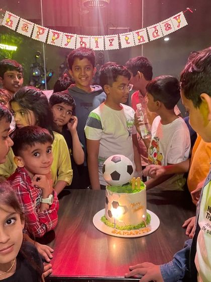 A football-themed birthday cake for a young champion. We love being a part of these special moments and helping families celebrate in style.