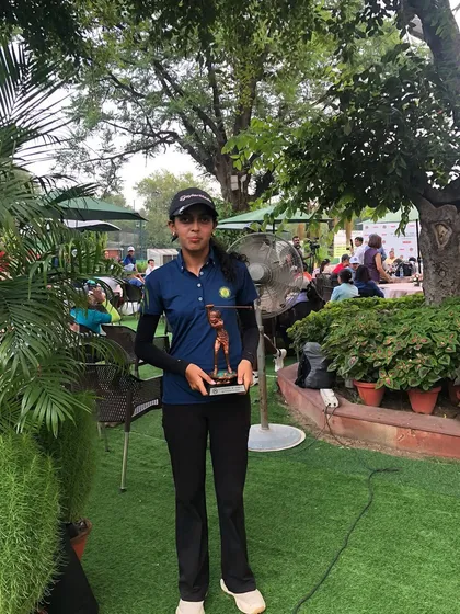 Smira Bhambri with her Runner-Up trophy from the 15th DGC Junior Golf Tournament.