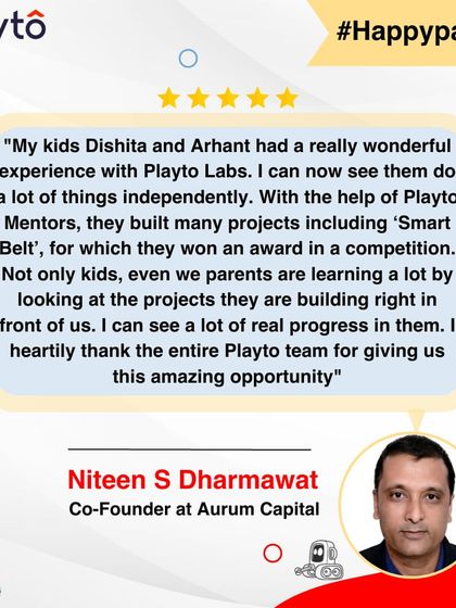 A Co-Founder from Mumbai shares how his kids are now building projects like a 'Smart Belt' independently. He notes that even parents are learning by watching their kids build, seeing real, tangible progress.